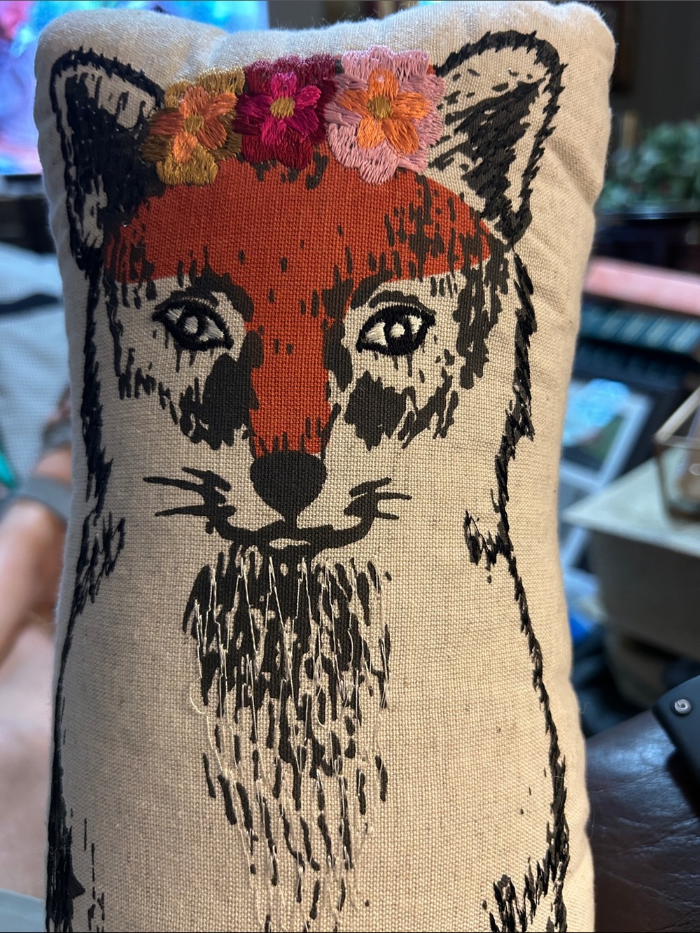 Mrs Fox on one side and Mr Fox  on the other side  Throw Pillow by Paper Source.